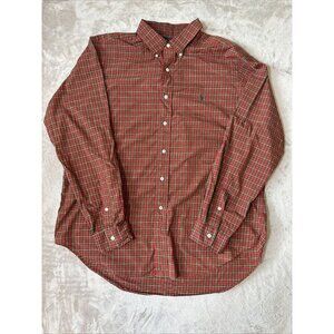Ralph Lauren Button Up Dress Shirt Classic Fit 100% Cotton Red Green Men’s XL